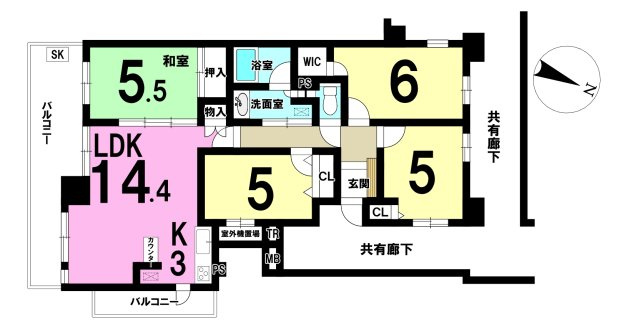 ルネサンスエア川越レジデンスの間取り