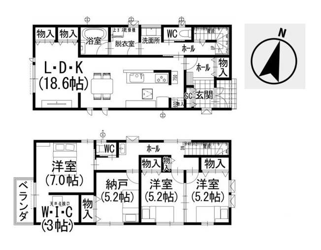 【間取り】 | 葵区沓谷4丁目　新築戸建　B区画