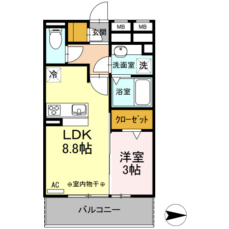 春日井市小木田町のアパートの間取り