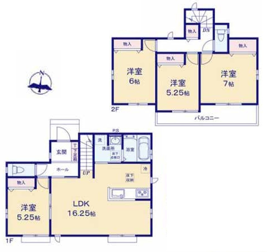 横浜市保土ヶ谷区境木本町　B号棟の間取り