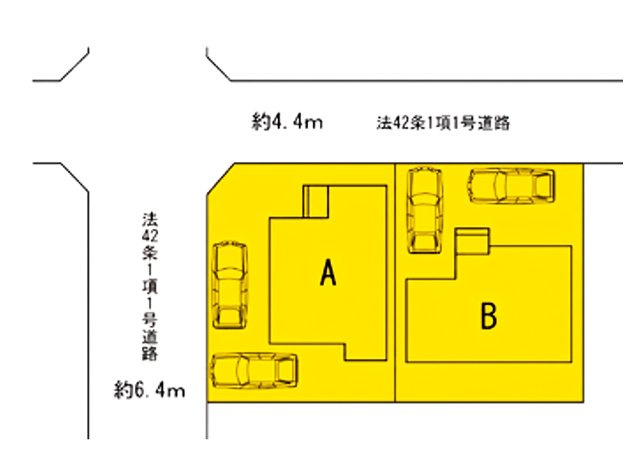 横浜市保土ヶ谷区境木本町　B号棟の区画図