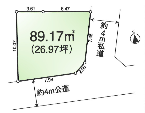 練馬区旭町2丁目　東南角地×建築条件なし　限定1区画の土地図