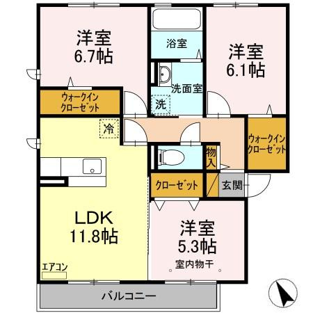 【間取り】 | PARK HILLSMIYAKO D