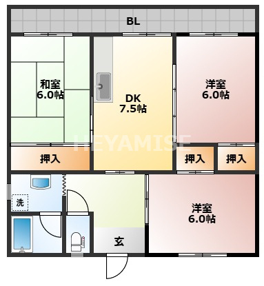 スカイハイツ上戸町の間取り