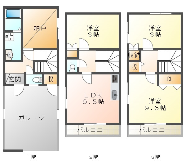 大池町貸家の間取り