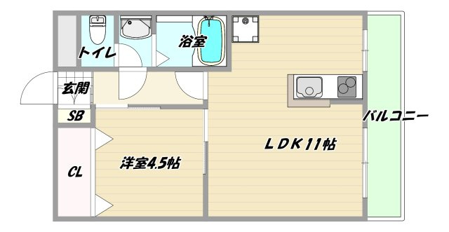 大阪市淀川区三国本町２丁目の賃貸マンションの間取り
