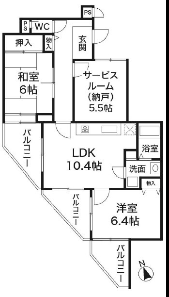セントラルハイツ岡本の間取り