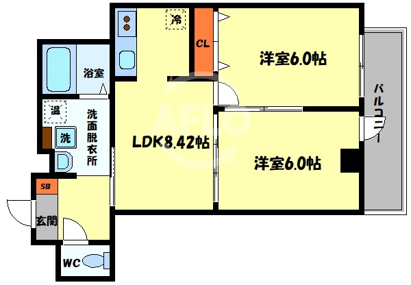 BONJOUR九条南（ボンジュール九条南）　九条北小学校区の間取り|BONJOUR九条南（ボンジュール九条南）　間取り