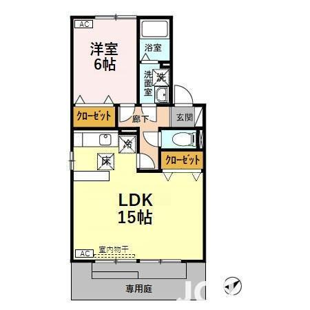 リバービュー Bの間取り