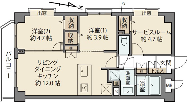 【間取り】 | マイキャッスル弦巻