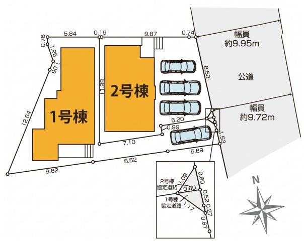 横浜市青葉区柿の木台1期　2号棟の区画図