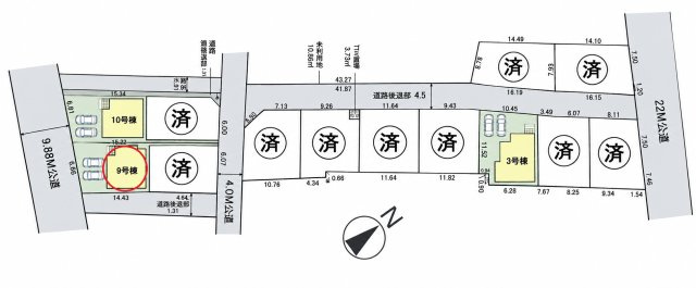 仲介手数料無料　久喜市久喜東４丁目22-29　新築戸建　全13棟の区画図