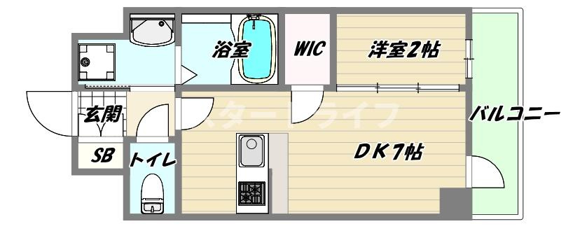 大阪市淀川区西中島７丁目の賃貸マンションの間取り