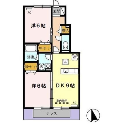 グランディール　Ｂの間取り