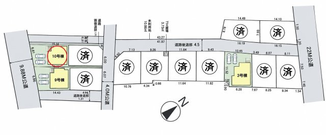 仲介手数料無料　久喜市久喜東４丁目22-29　新築戸建　全13棟の区画図