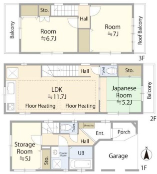 古石場3丁目中古戸建の間取り