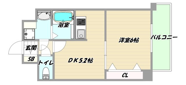 大阪市淀川区西中島７丁目の賃貸マンションの間取り