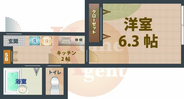 【間取り】 | ラ・ベルテ高円寺 | 1Kのお部屋です。