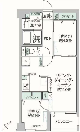 レガリアレジデンス千石ファディックスの間取り