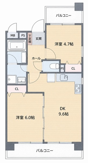 【間取り】 | レイセニット北大阪 | 東南角部屋・陽当り＆通風良好・Ｒ８年１１月室内全面改装完了予定・ペット飼育可