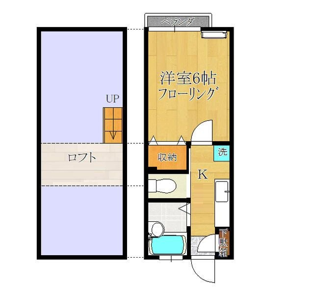 松橋ハイツの間取り|間取りです。