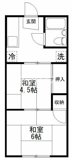 朝日ハイツ２号館の間取り