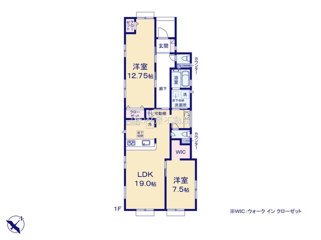 《仲介手数料無料》久喜市西大輪2014-1新築一戸建て‎ブルーミングガーデンの間取り