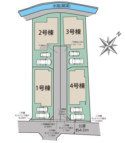 福岡市南区曰佐３丁目の新築一戸建の区画図|福岡市南区曰佐3丁目4棟 区画図
