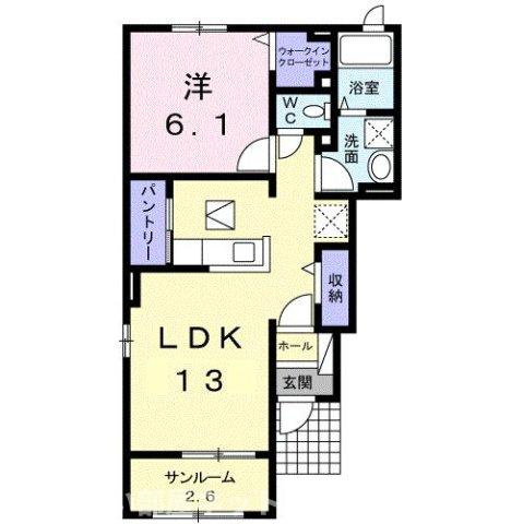 【間取り】 | サンテクラージュ木太町Ｄ