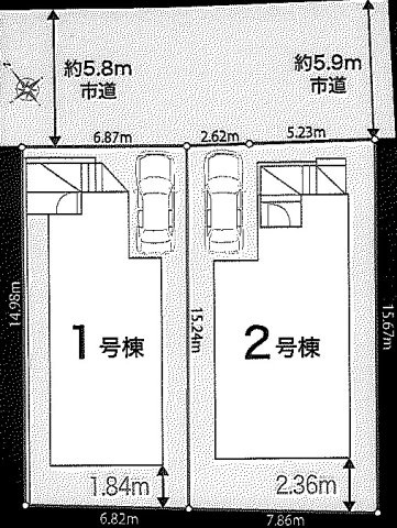 明石市松が丘３丁目　新築戸建の区画図