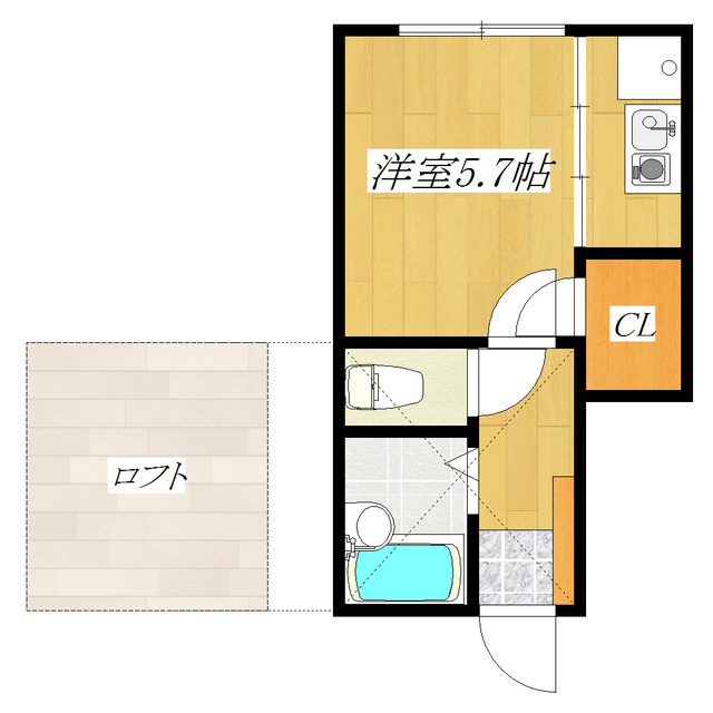 バーミープレイス王子の間取り|嬉しいロフト付きのお部屋です