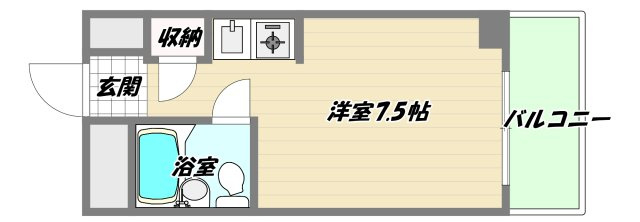 大阪市東淀川区東中島１丁目の賃貸マンションの間取り