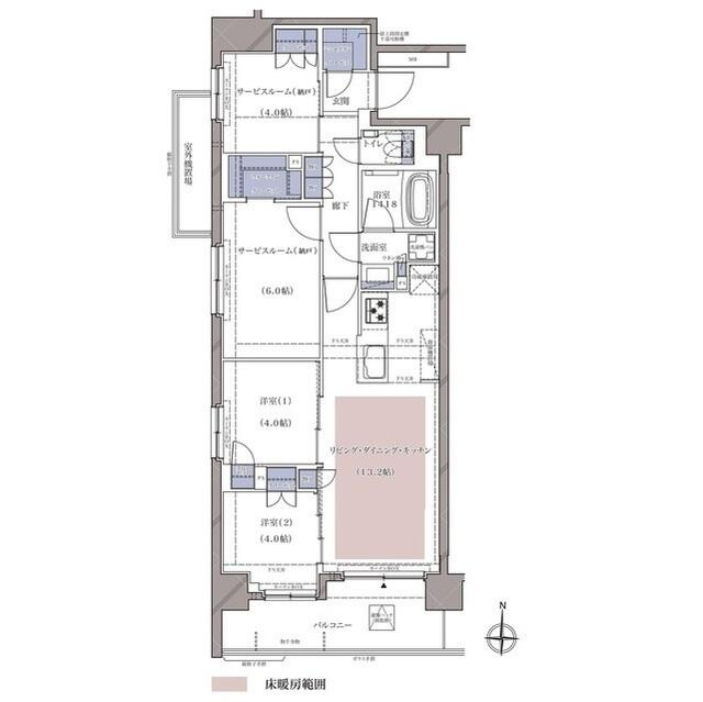 横浜市神奈川区青木町の賃貸マンションの間取り
