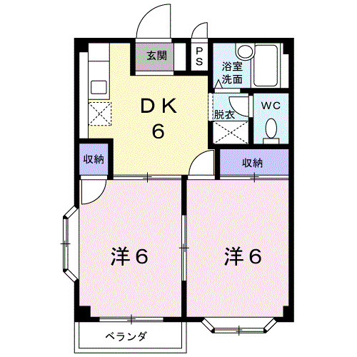 ホワイトルーム飯村 Dの間取り
