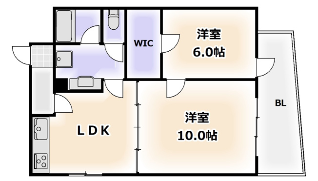 【間取り】 | ラパンジール恵美須