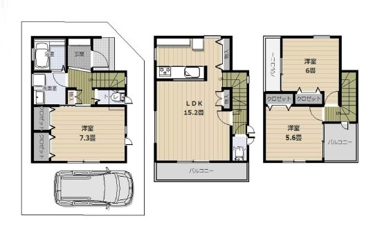 坂戸市千代田新築戸建の間取り