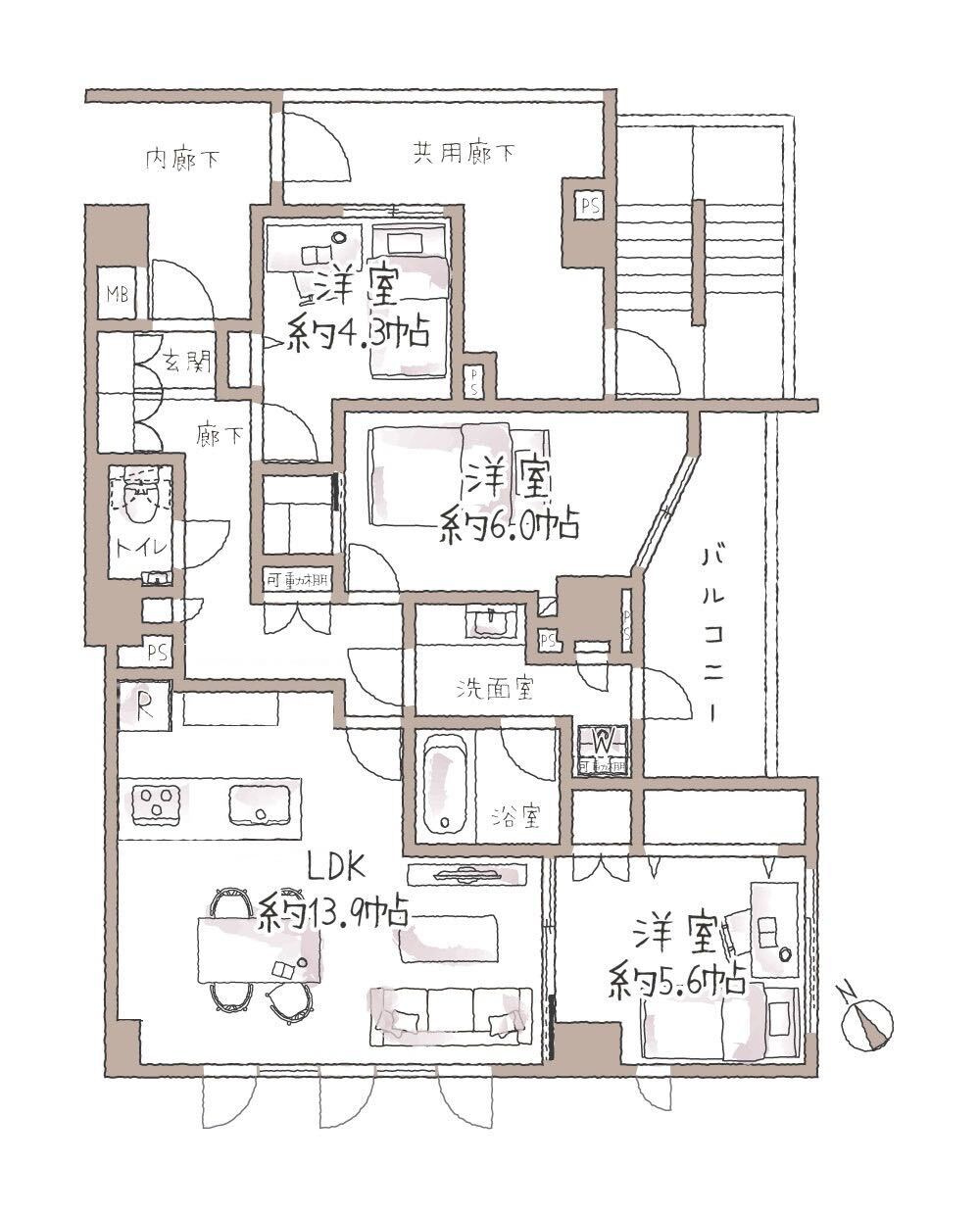 アージョ桜新町の間取り