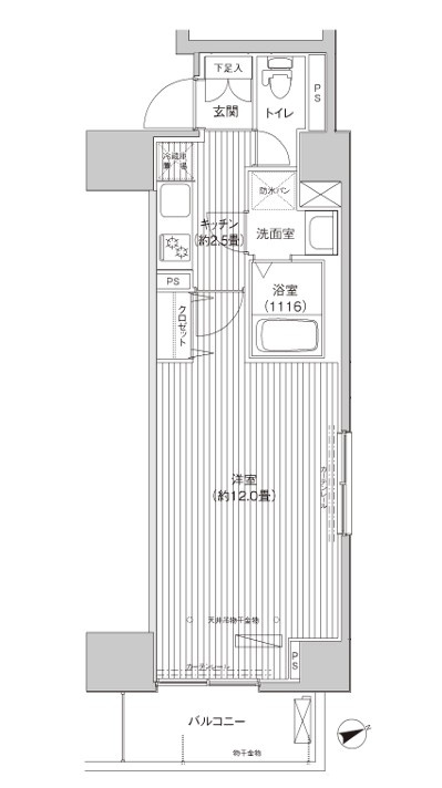 豊島区東池袋２丁目の賃貸マンションの間取り