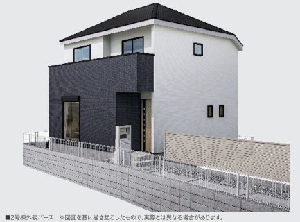 北葛飾郡松伏町　松伏　新築戸建　全4棟の外観パース|外観パースです