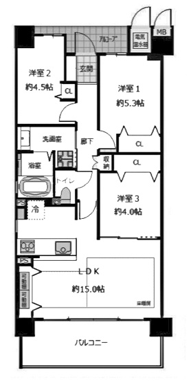 【間取り】 | ファインフラッツ山科音羽 | 専有面積62.76㎡