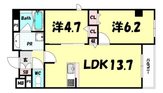 【間取り】 | 神戸海岸通　萬利Residence