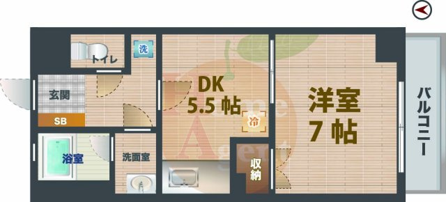 【間取り】 | BI CASTLE NAKANO | 1Kのお部屋です。