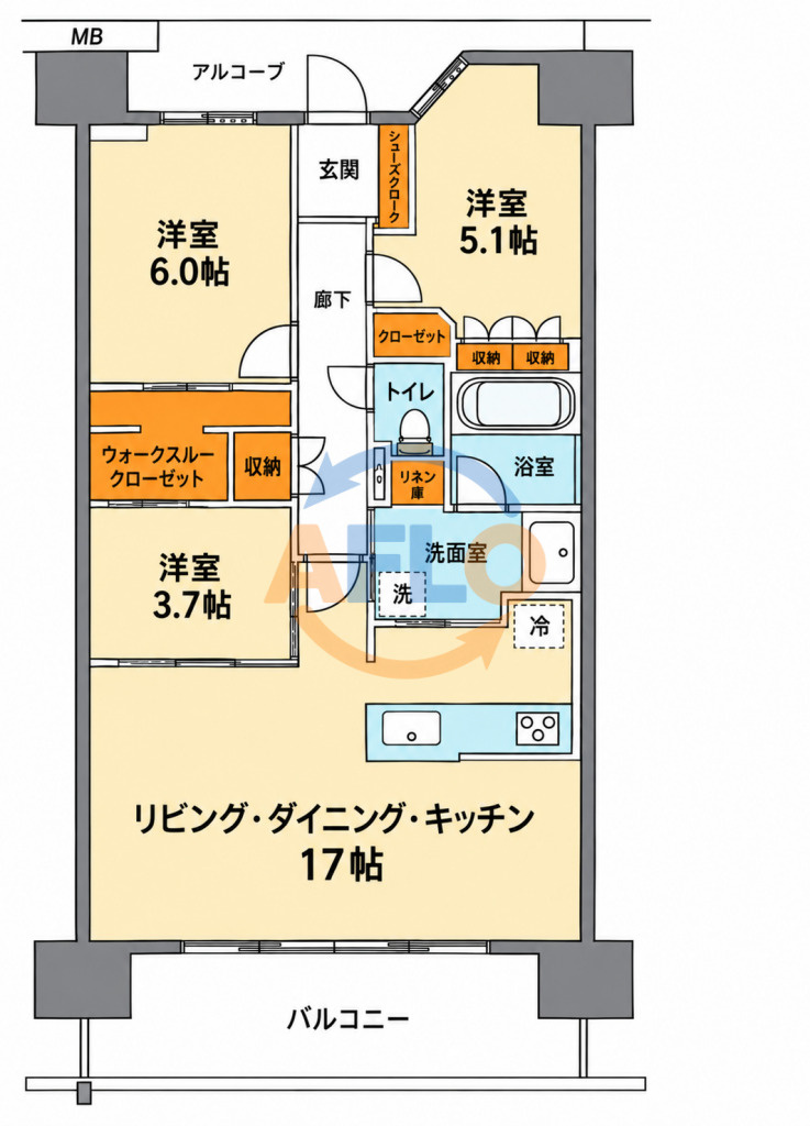パークホームズノースゲートスクエアの間取り