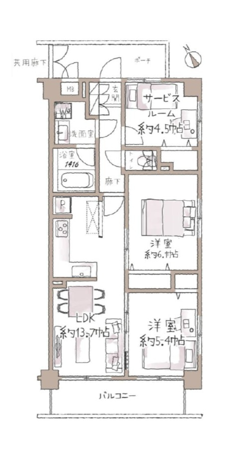 マイキャッスル宮前平パークヒルズの間取り