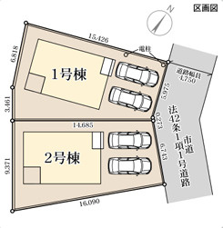 リーブルガーデン福岡市東区高美台2丁目7期の区画図