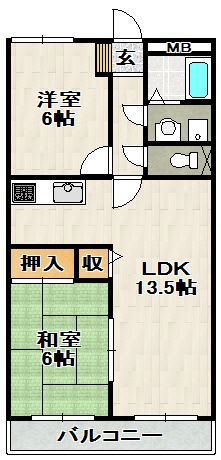 ハーモニーマンションD棟の間取り