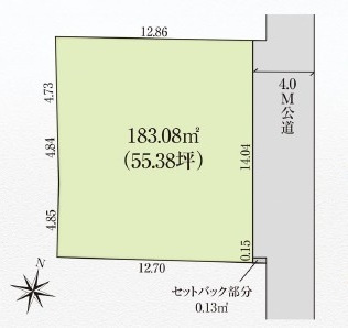 坂戸市中小坂売地の土地図