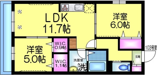 ＷＩＳＴＥＲＩＡ　ウィステリアの間取り|★ダブルウォークインクローゼット★