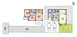 【土地図＋建物プラン例】 | グランファミーロ君津市中野　土地　君津駅 | 【参考プラン間取り図】
建物価格：25700000円、建物面積：101.01㎡（30.56坪）
プライバシーが守られる旗竿地。車の騒音や通行人の視線が気になりにくい、静かな環境で暮らせます。