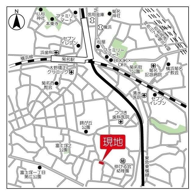 丘の上テラス菊名Ｂ棟の地図
